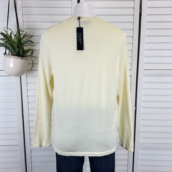 New Talbots Yellow Silk Cotton Button Cardigan Sweater Thin Knit Plus 1X Petite - Picture 4 of 8